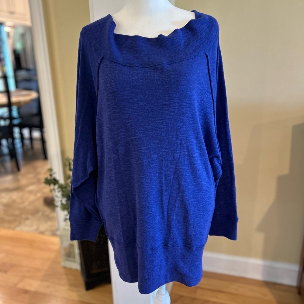 We The Free Free People Purple Slouchy Cowl Neck Dolman Sweater Tunic M